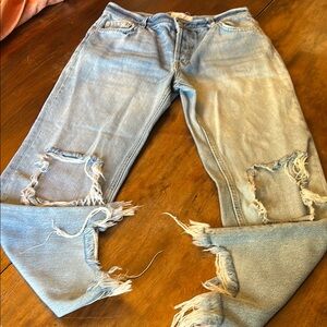 We The Free Faded Blue Ripped Boyfriend Jeans